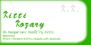 kitti kozary business card